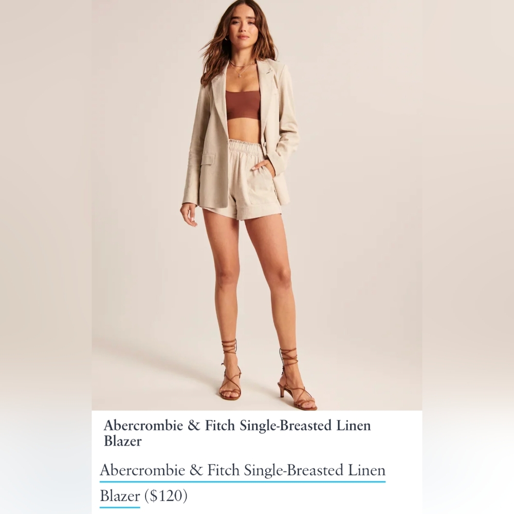 Abercrombie single-breasted LiNEN blazer, size medium.